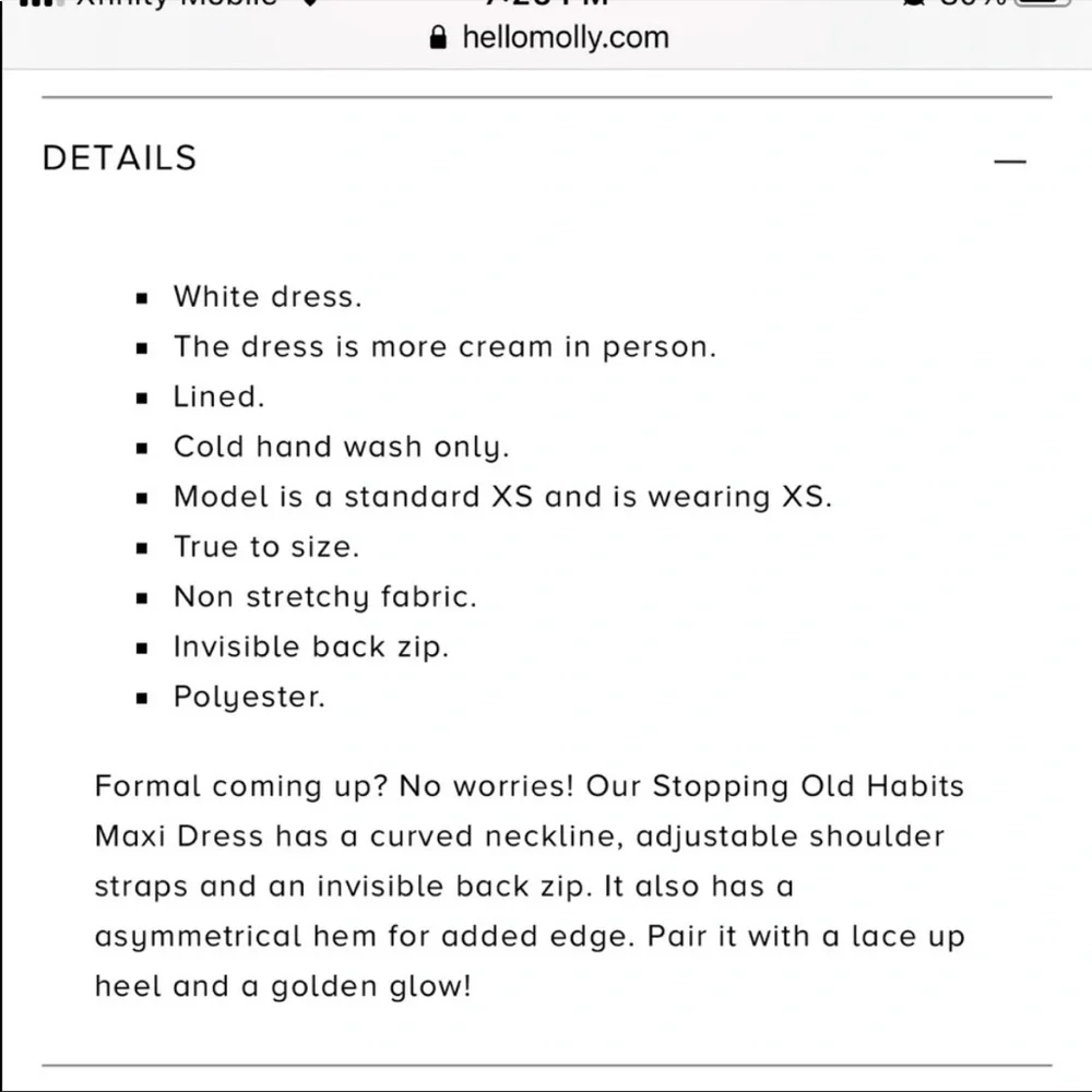 Hello Molly Cream High-Low Ruffle Midi Dress - Picture 5 of 5